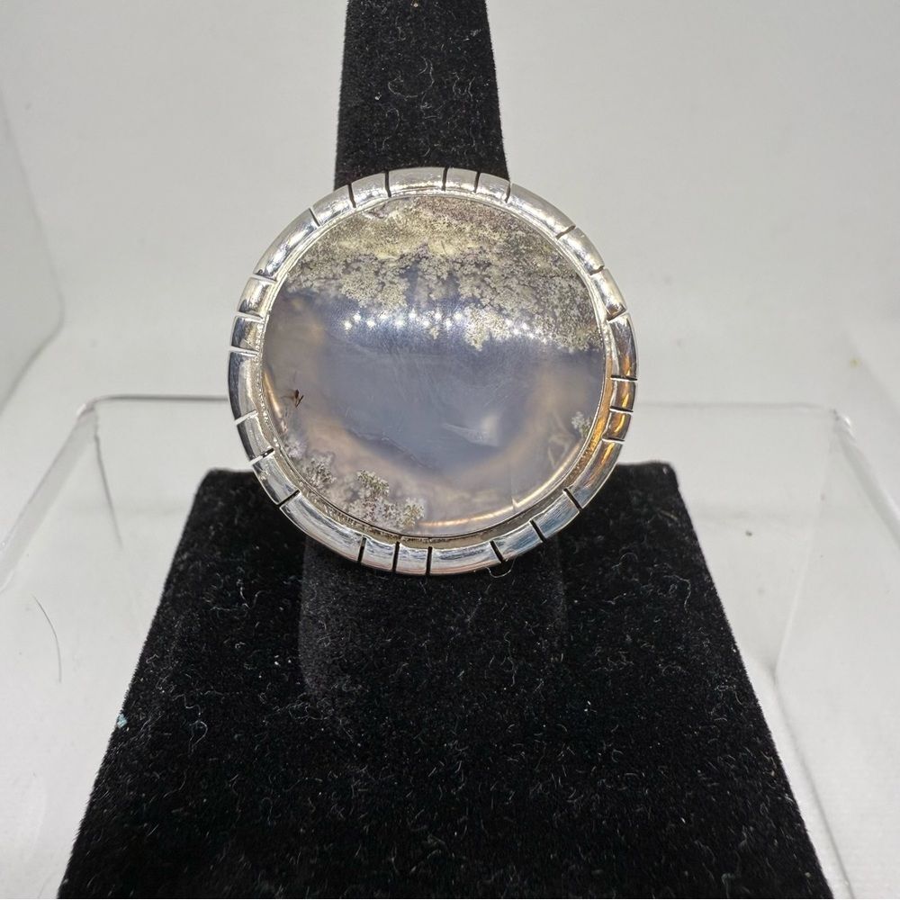 Moss Agate 925 Sterling Silver ring size 10.5